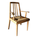 Solid wood and straw armchair, Reconstruction style, France