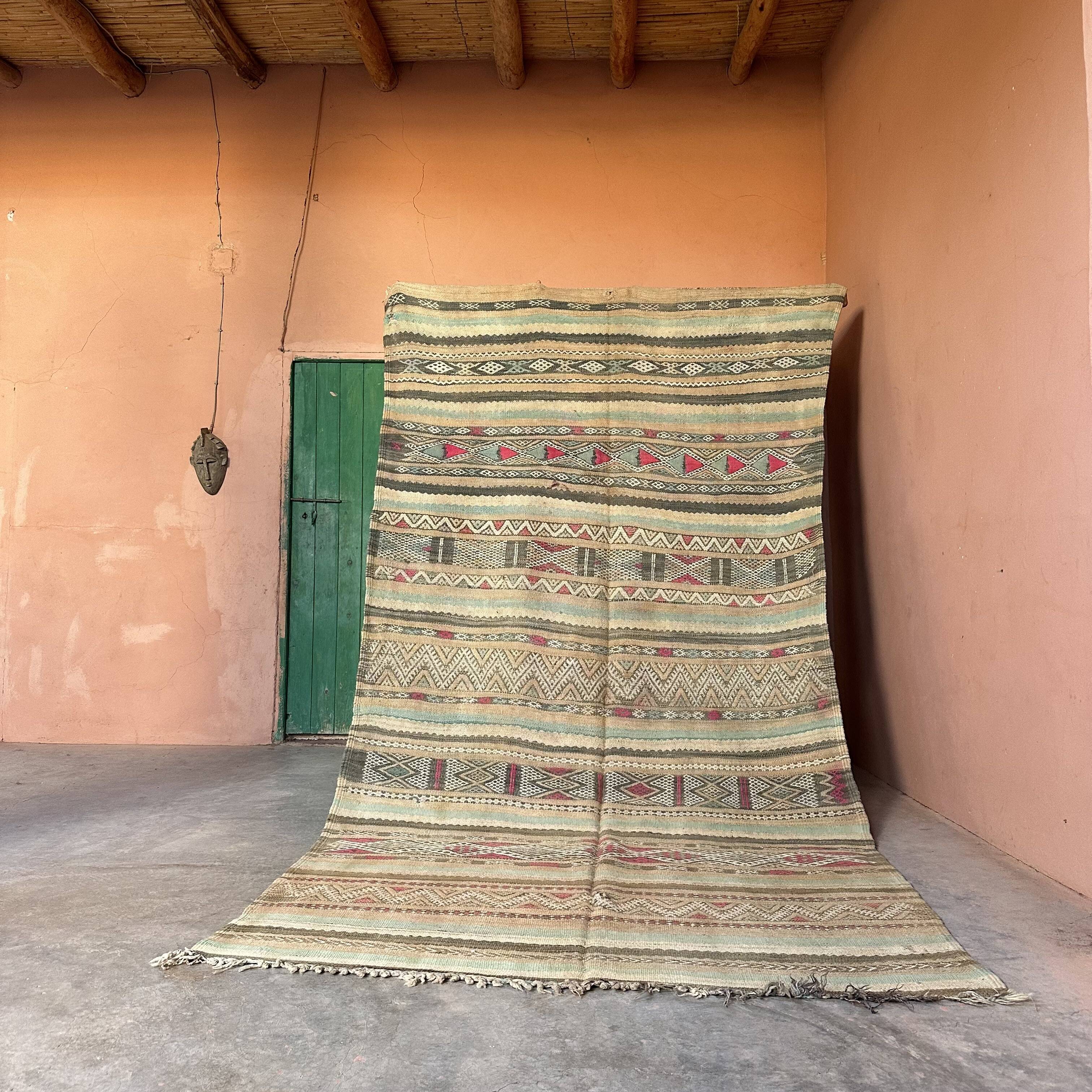 Moroccan kilim zayan rug - 340 x 167 cm