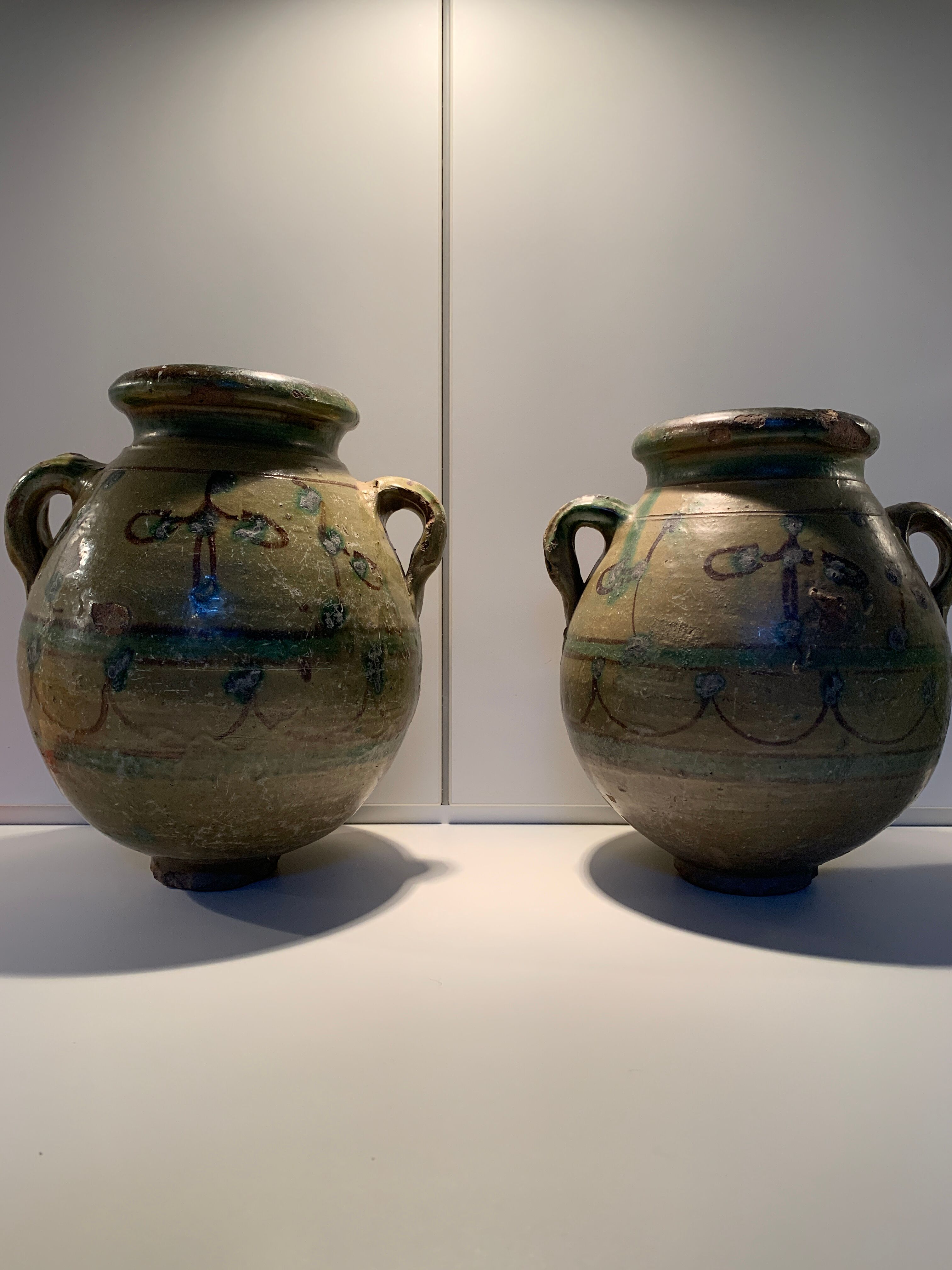 Pair of eared jars beginning. XX° North Africa