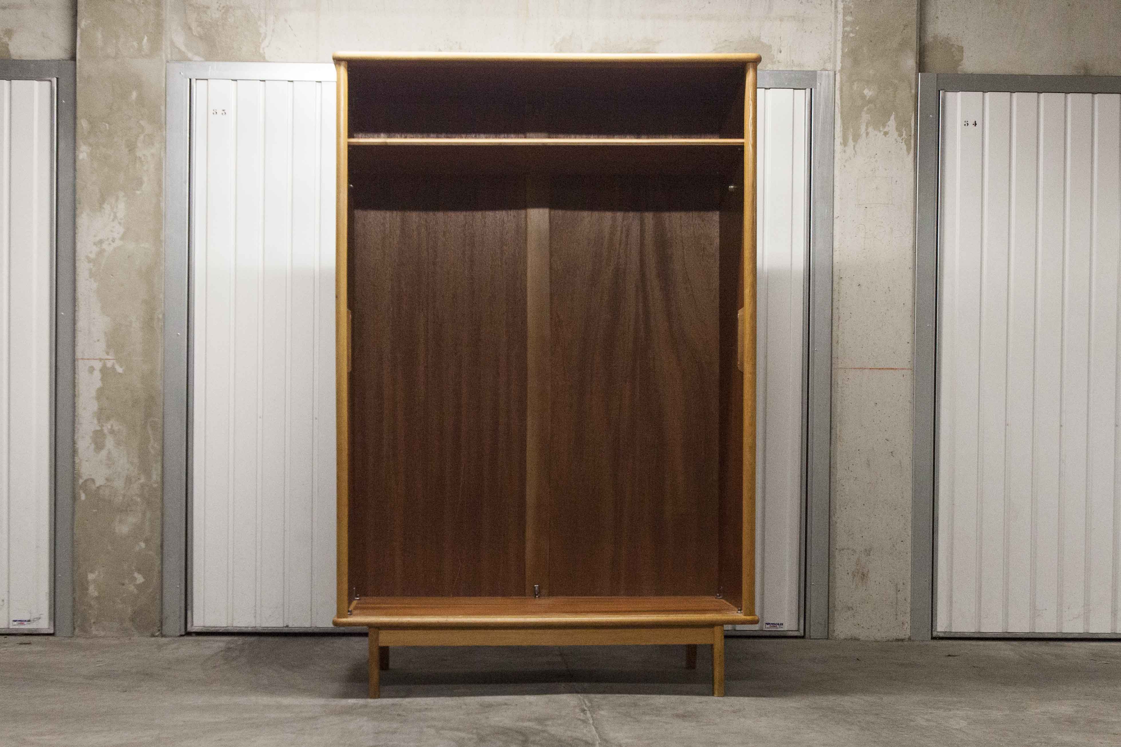 Scandinavian wardrobe 2 sliding doors 1960