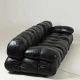 Camaleonda Sofa in Black Leather by Mario Bellini for C&B Italia 1960s