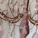 Chandelier with colored tassels