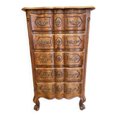 Chiffonnier en chêne massif de style Louis XV