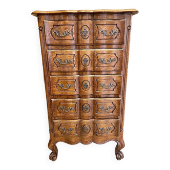 Louis XV style solid oak chiffonier