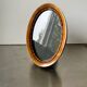 Antique Oval wooden frame with intarsia inlay 15.5 cm x 10 cm