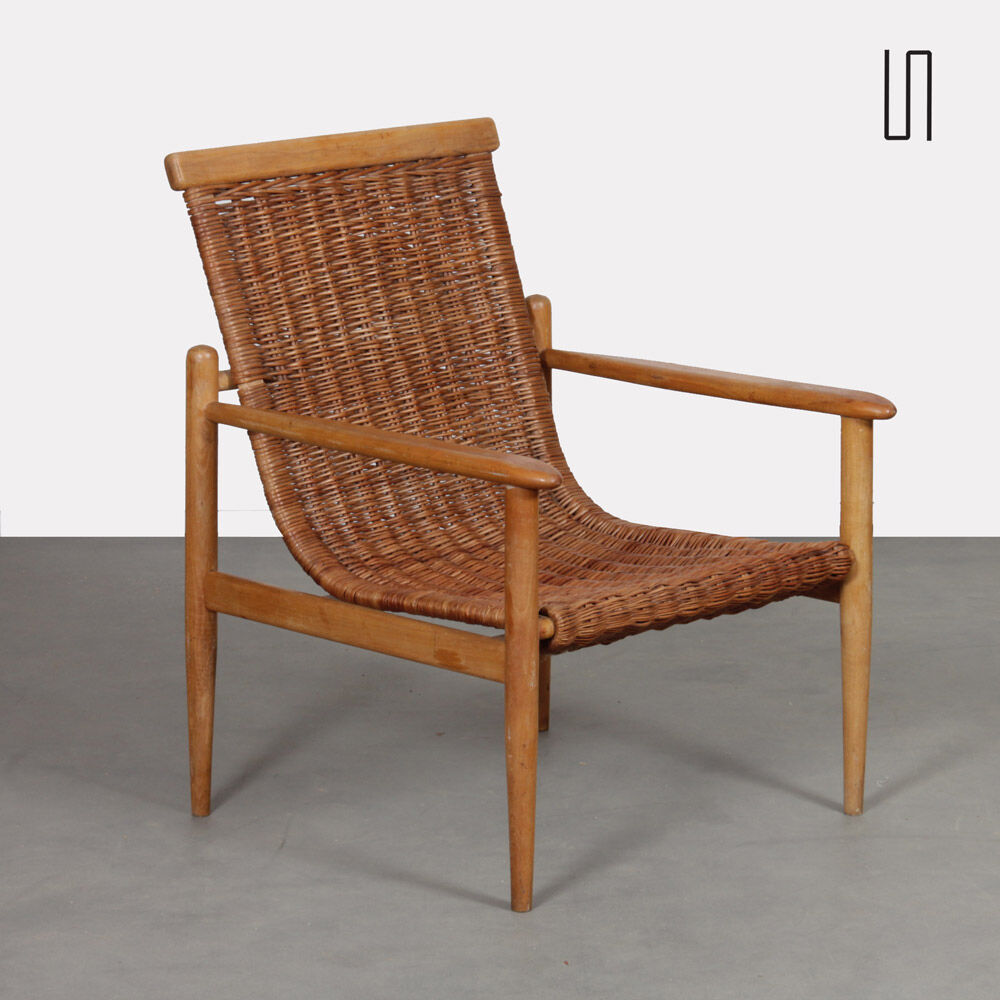 Vintage wicker armchair edited by Uluv, 1960