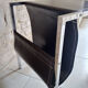Leather and steel side table 1970
