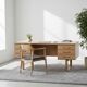 Vintage Oak Desk by Henning Jensen & Torben Valeur for Dyrlund, Denmark, 1960s