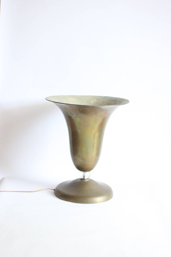 Lampe calice en laiton de style Art déco, années 1930-1940