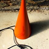 Hourglass floor lamp pop art vintage Mathias 80s orange diabolo