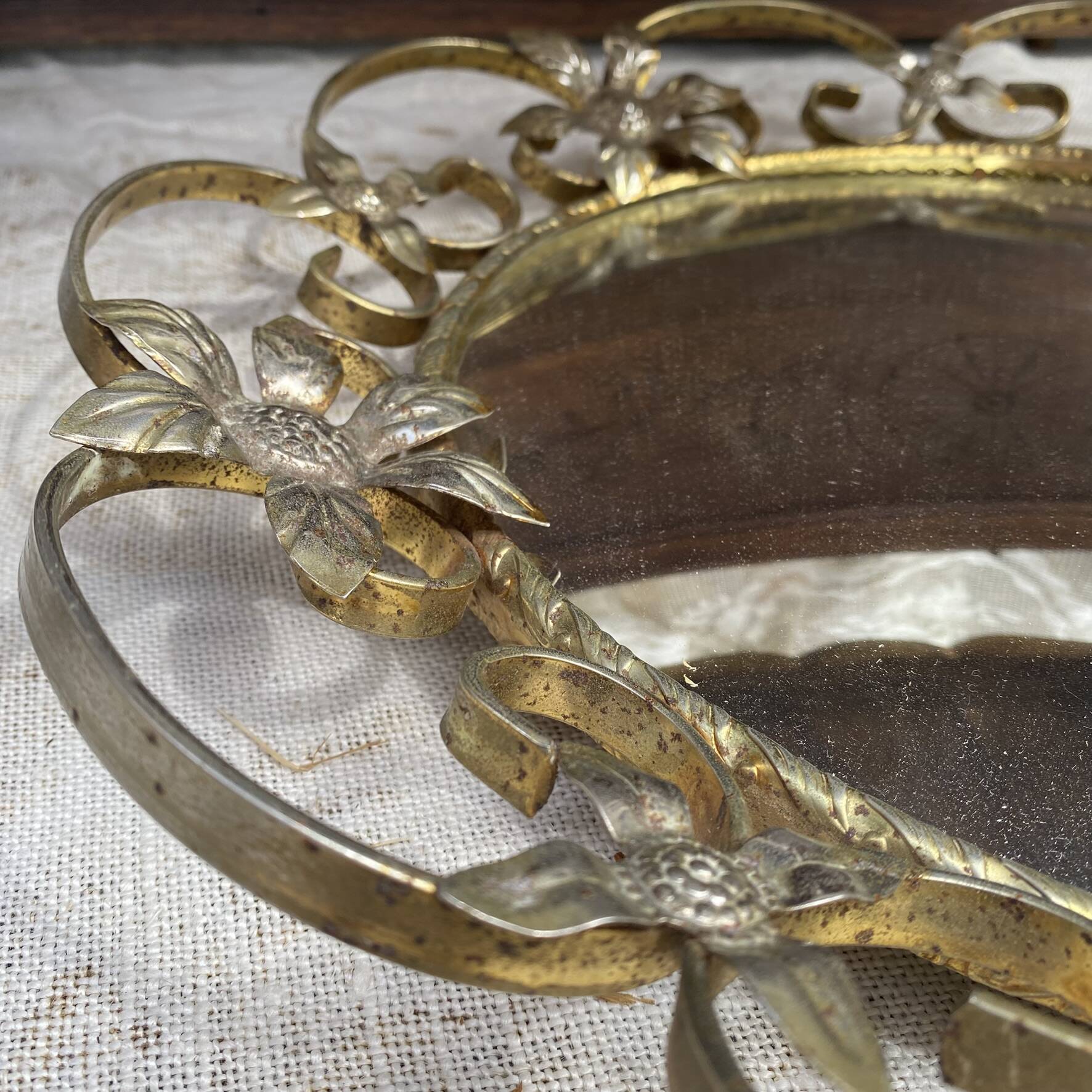 Vintage witch's eye mirror 43 cm, 1960s