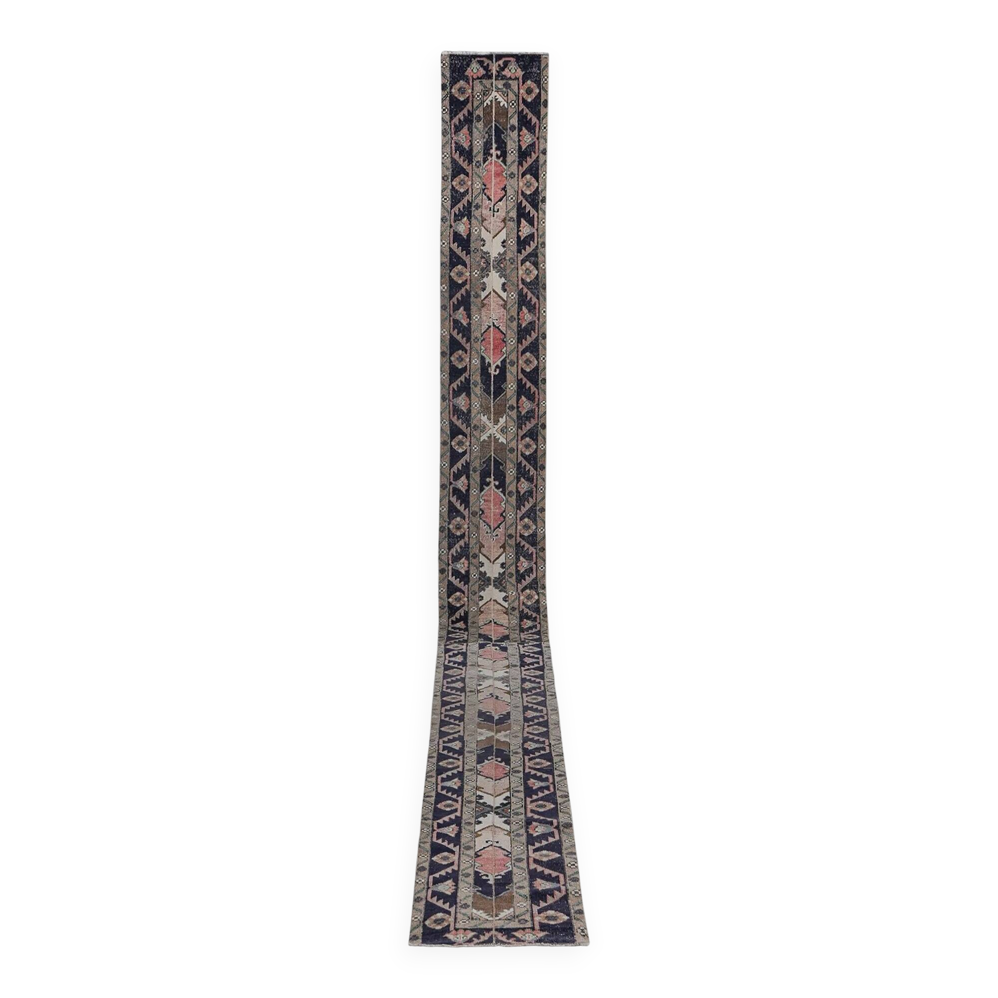 Vintage Turkish hallway rug 54x712 cm