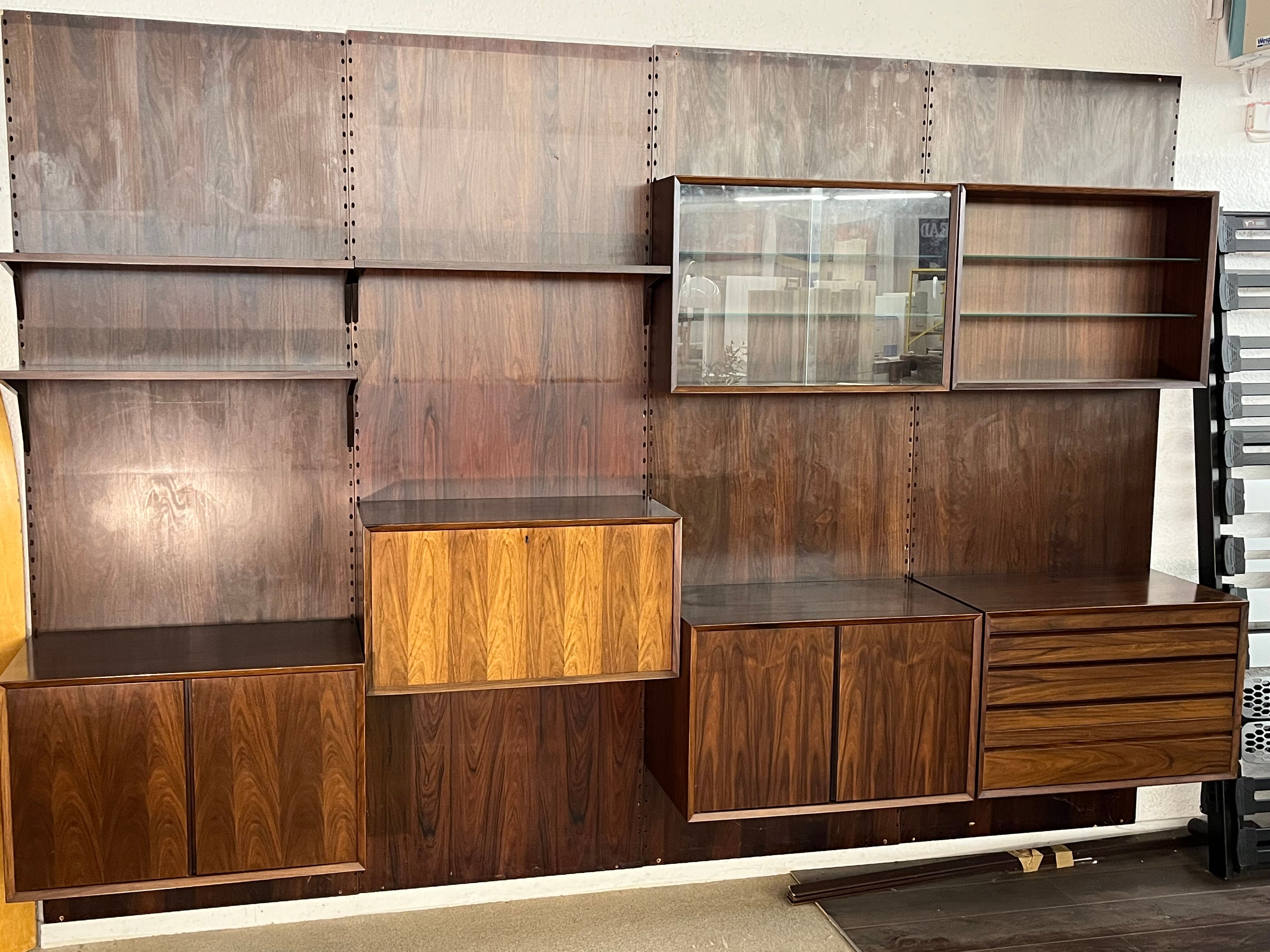 Étagère palissandre modulable murale Poul Cadovius