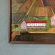 Mid-Century Modern "The Working Farm" Vintage Naïve Style Landscape Oil Painting, Framed