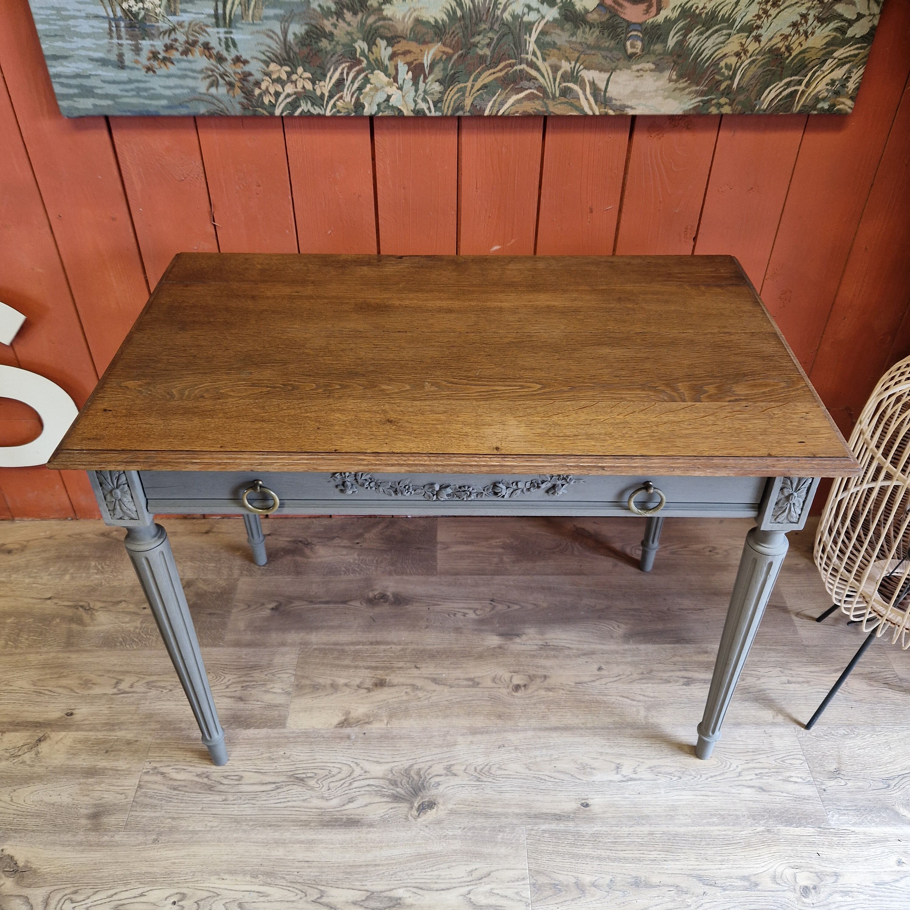 Old desk in chene signed goanvic