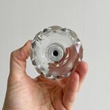 Vintage crystal and brass candlestick