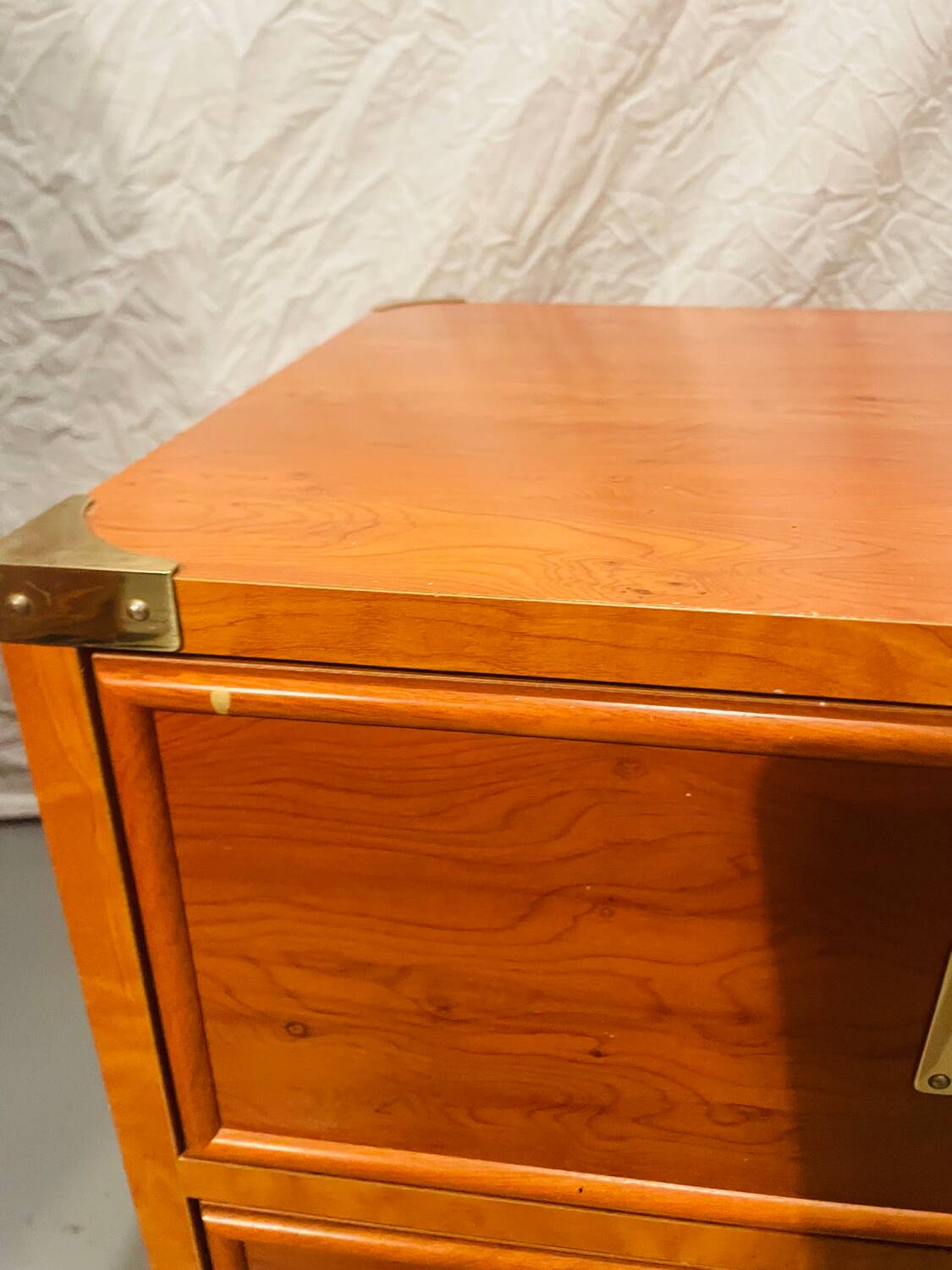 Gautier “Marine” bedside table in wood and brass, 1991