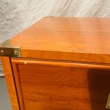 Gautier “Marine” bedside table in wood and brass, 1991