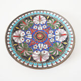 Enamelled brass mandala wall circle
