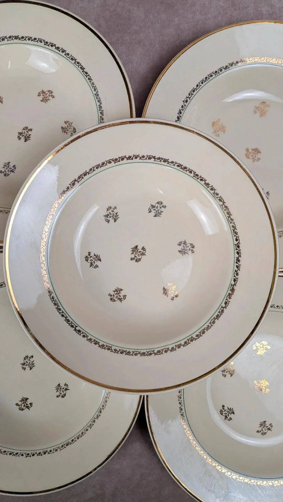 Set of 6 Gien deep plates