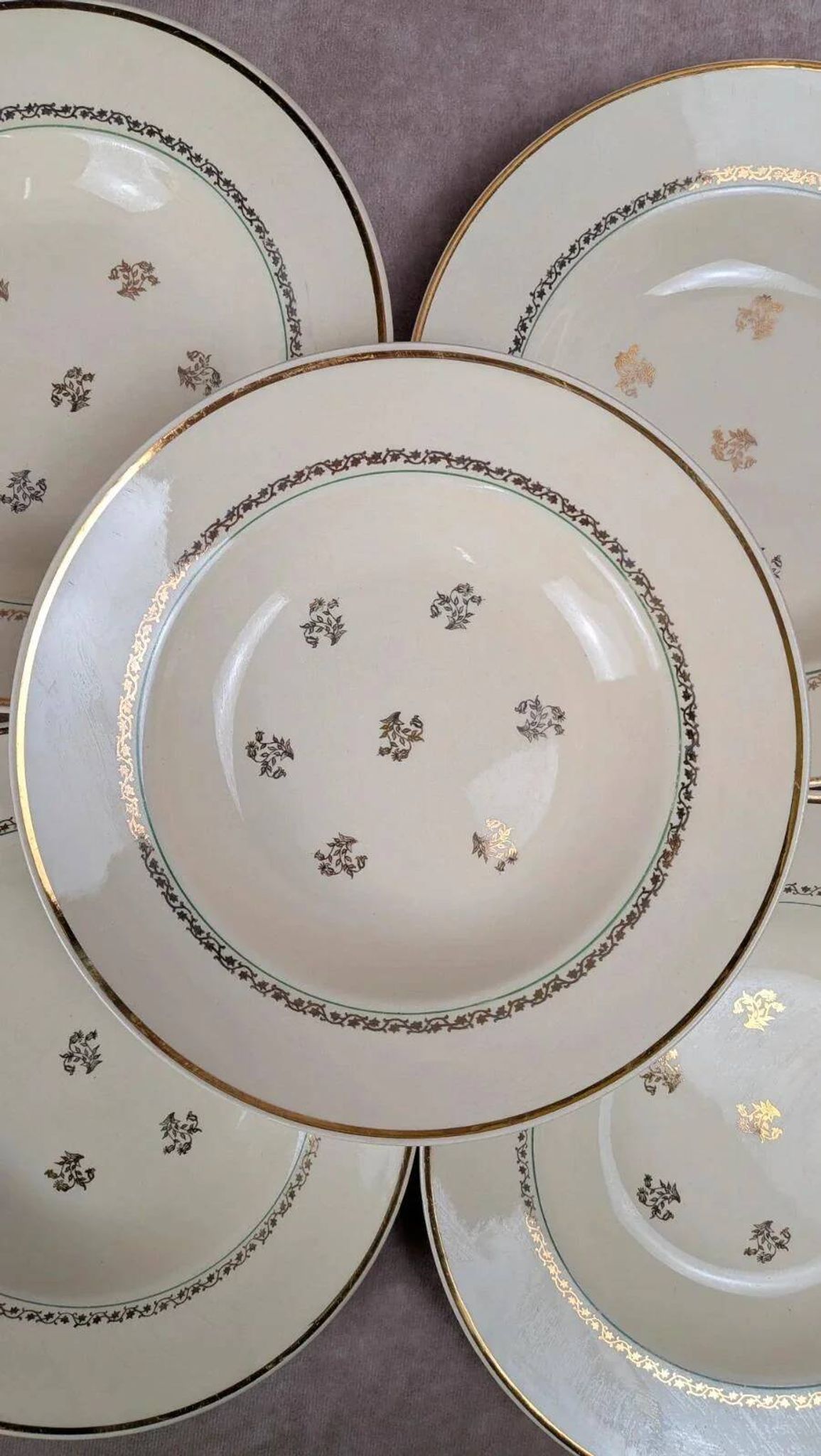 Set of 6 Gien deep plates