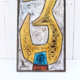 Enamelled ceramic plate abstract decoration Jean Jaffeux