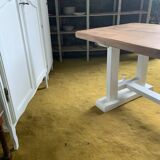 Raw wood table top.