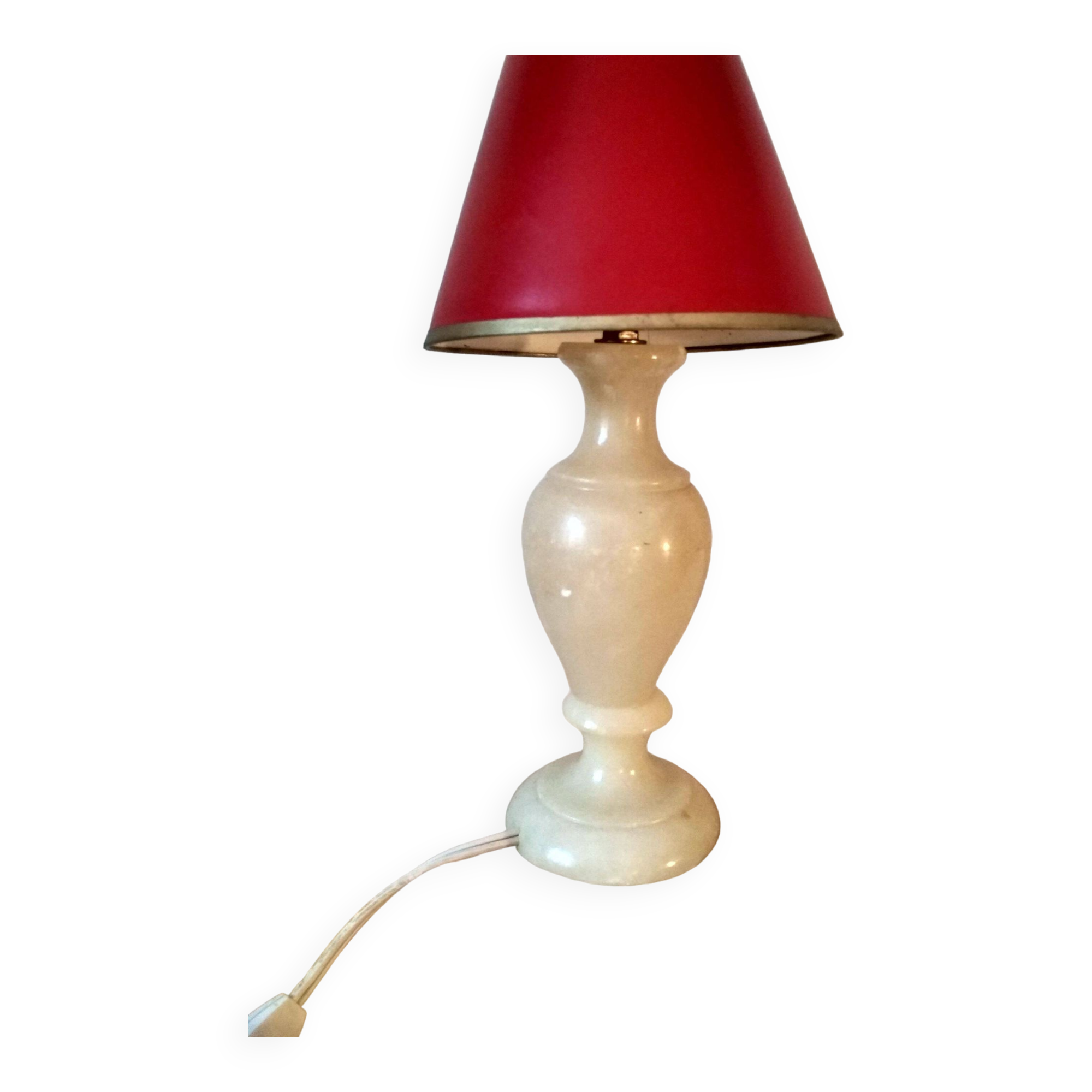 Beige marbled stone lamp base