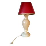 Beige marbled stone lamp base