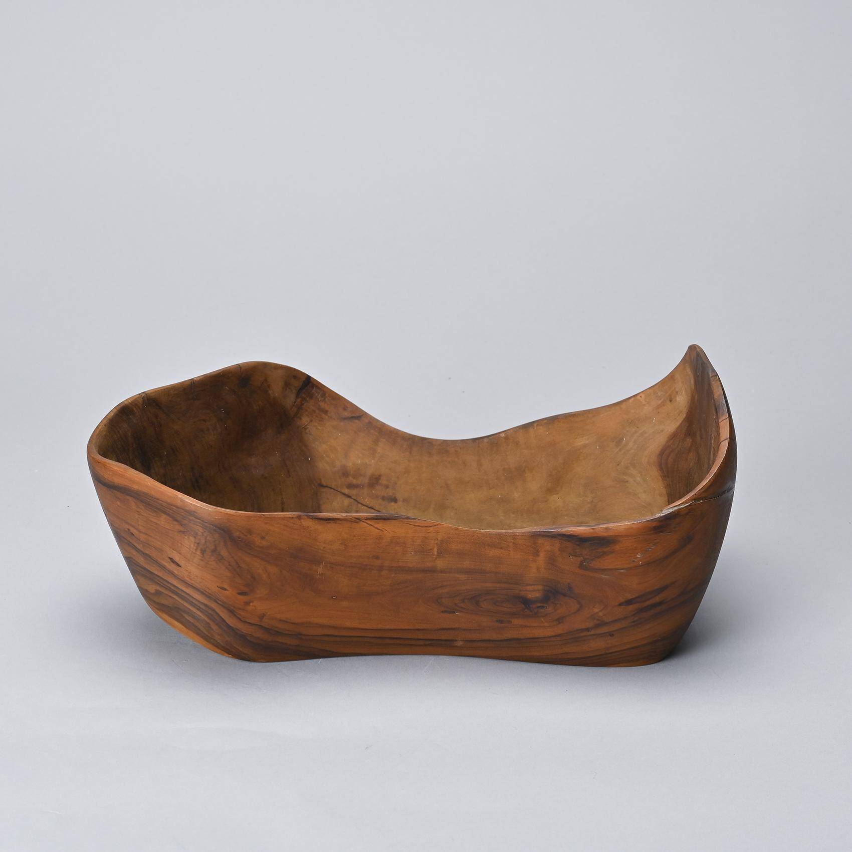 Olive wood cup, signed