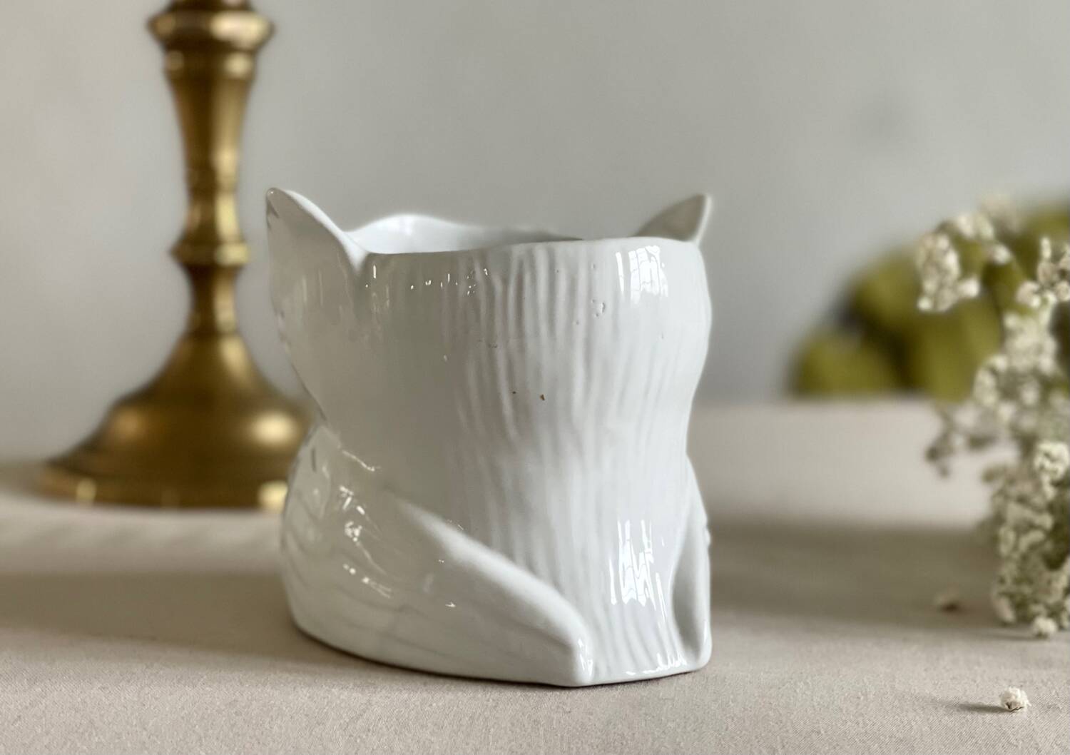 Vintage Italy Owl Vase