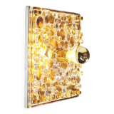 Large vintage murano glass flush mount light by Neuhauss