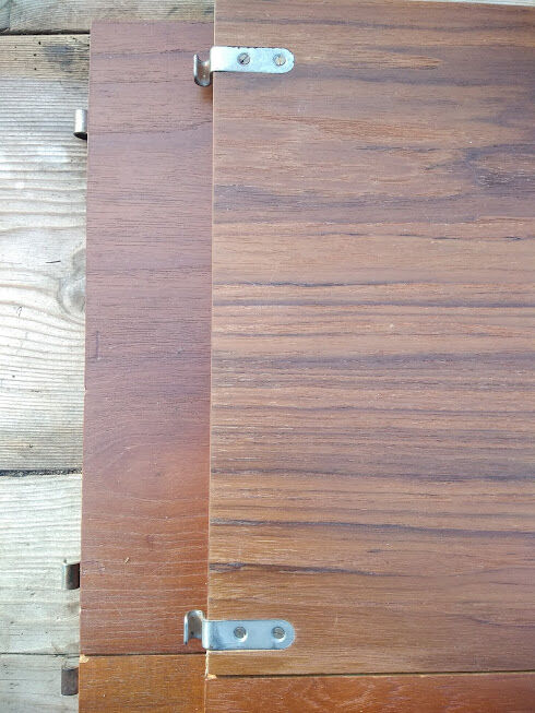 Vintage modular shelf in teak veneer and black metal, Nisse Strinning, 60s
