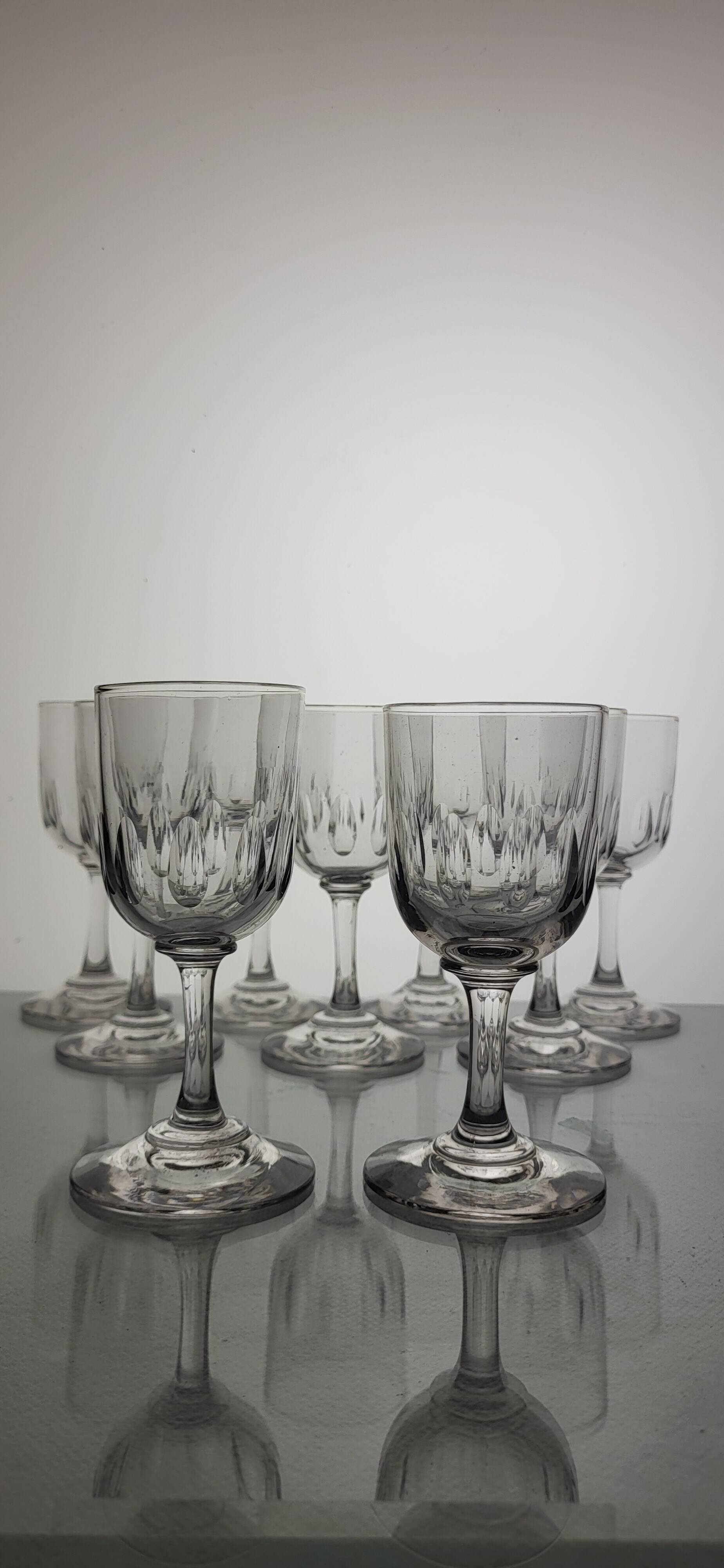 9 verres digestif Art déco 1930's