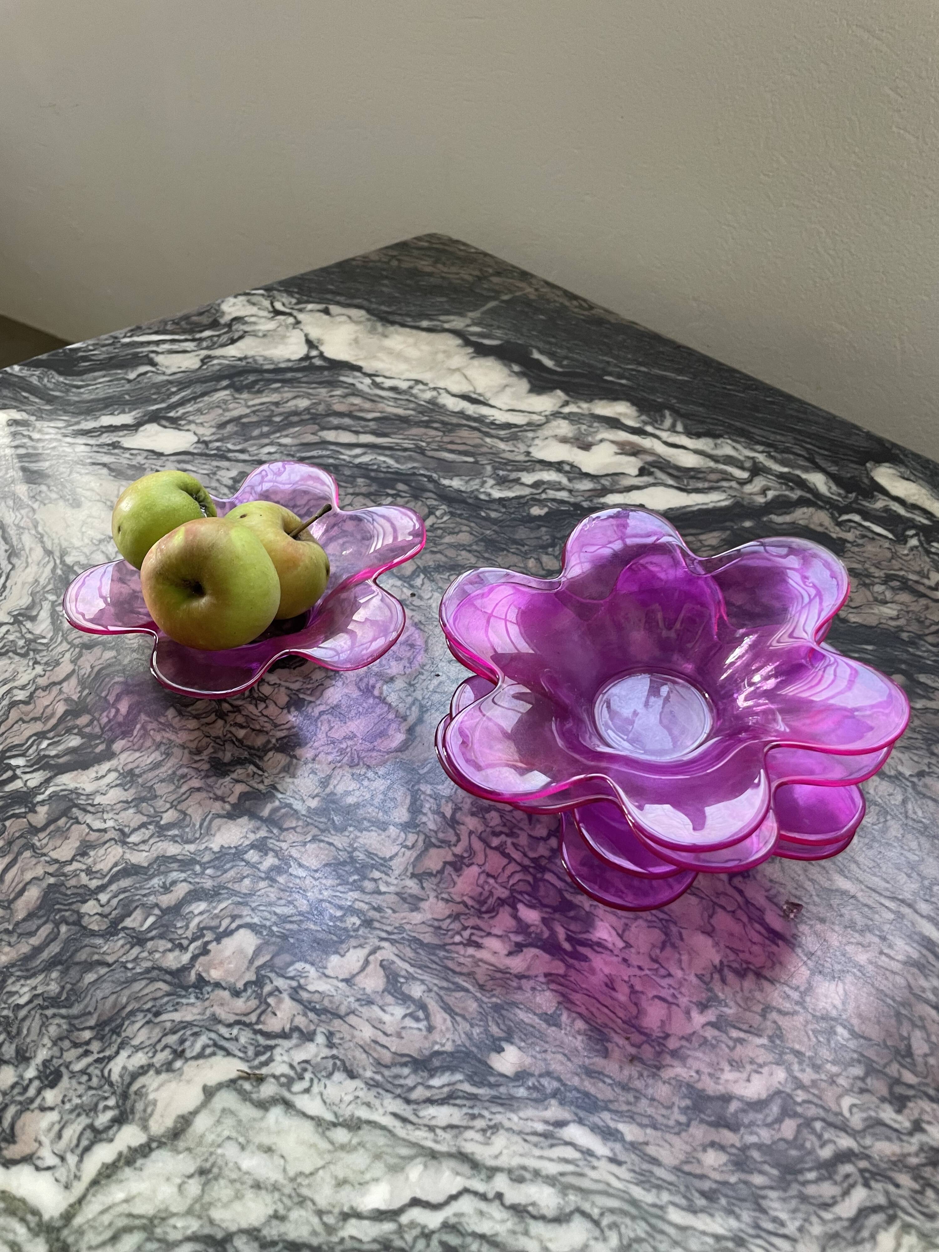 6 pop pink glass cups