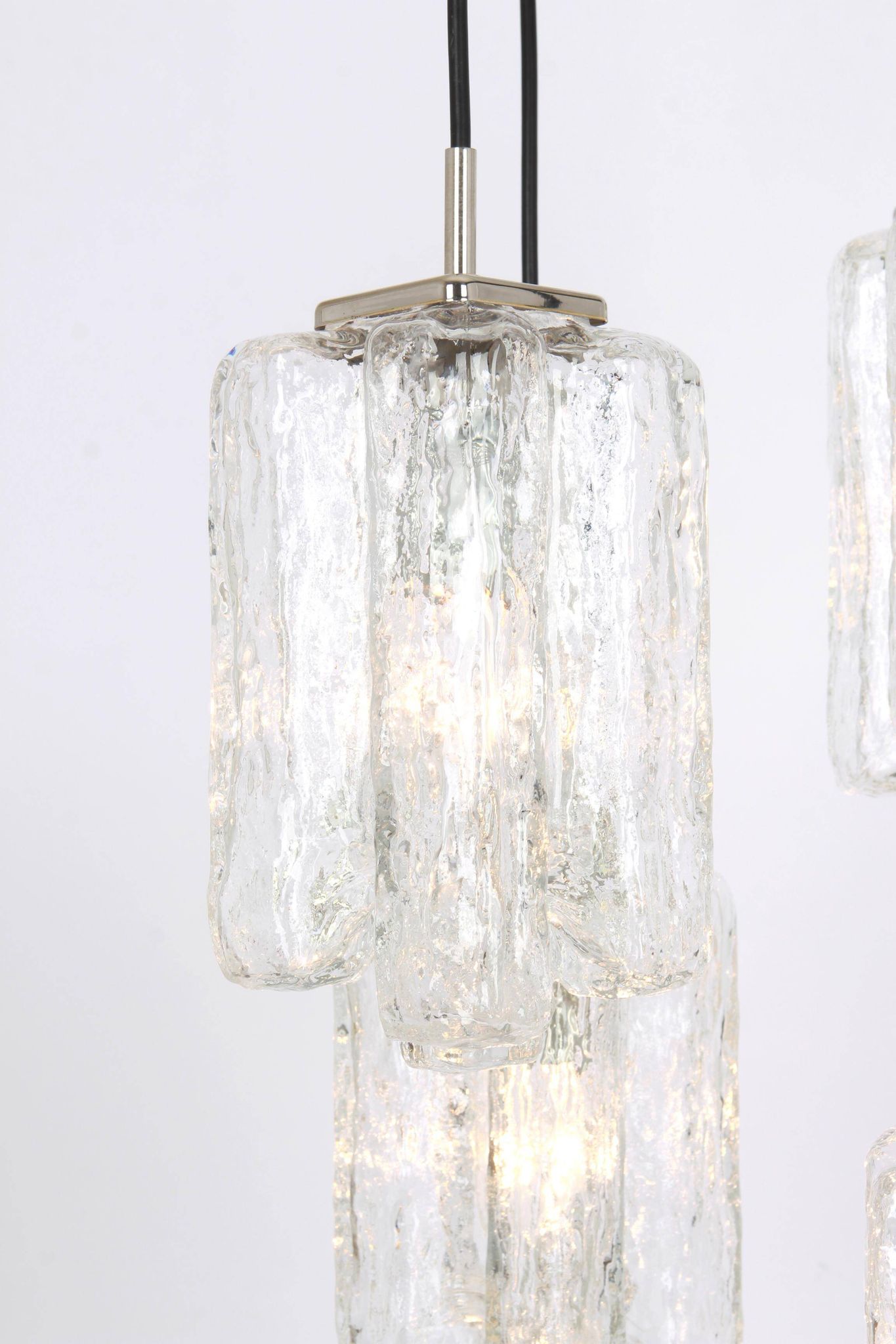 Superb cascading chandelier designed in Murano glass by Kalmar, Austria, 1970s.