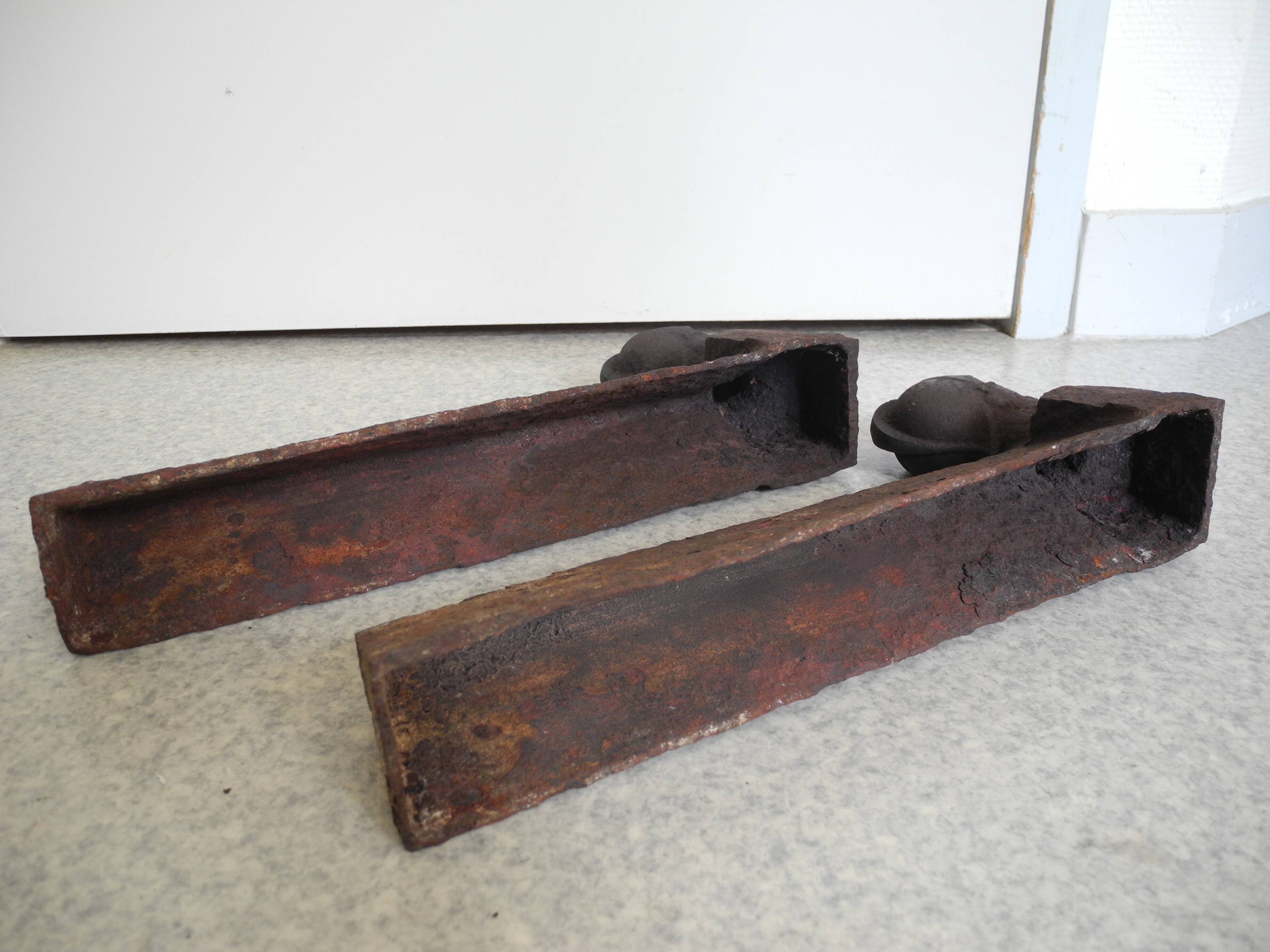 chenets anciens fonte XIXe antique french fireplace andirons