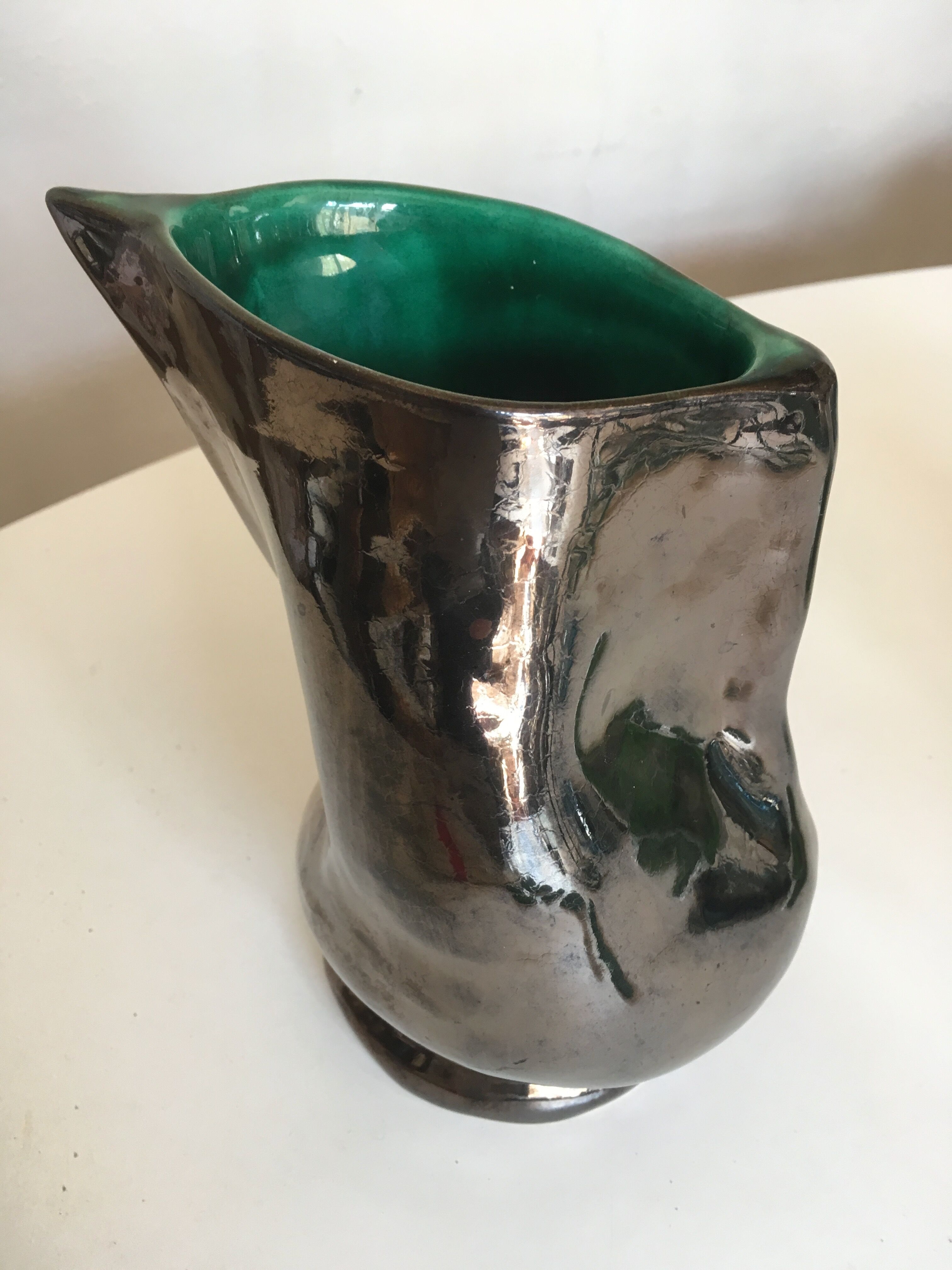 Vallauris 1960 glazed earth vase