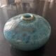 Two blue ceramic vases