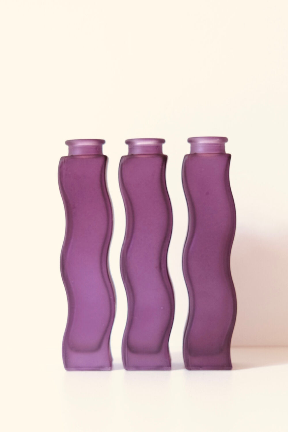Set of 3 purple glass vases Ikea SKAMT