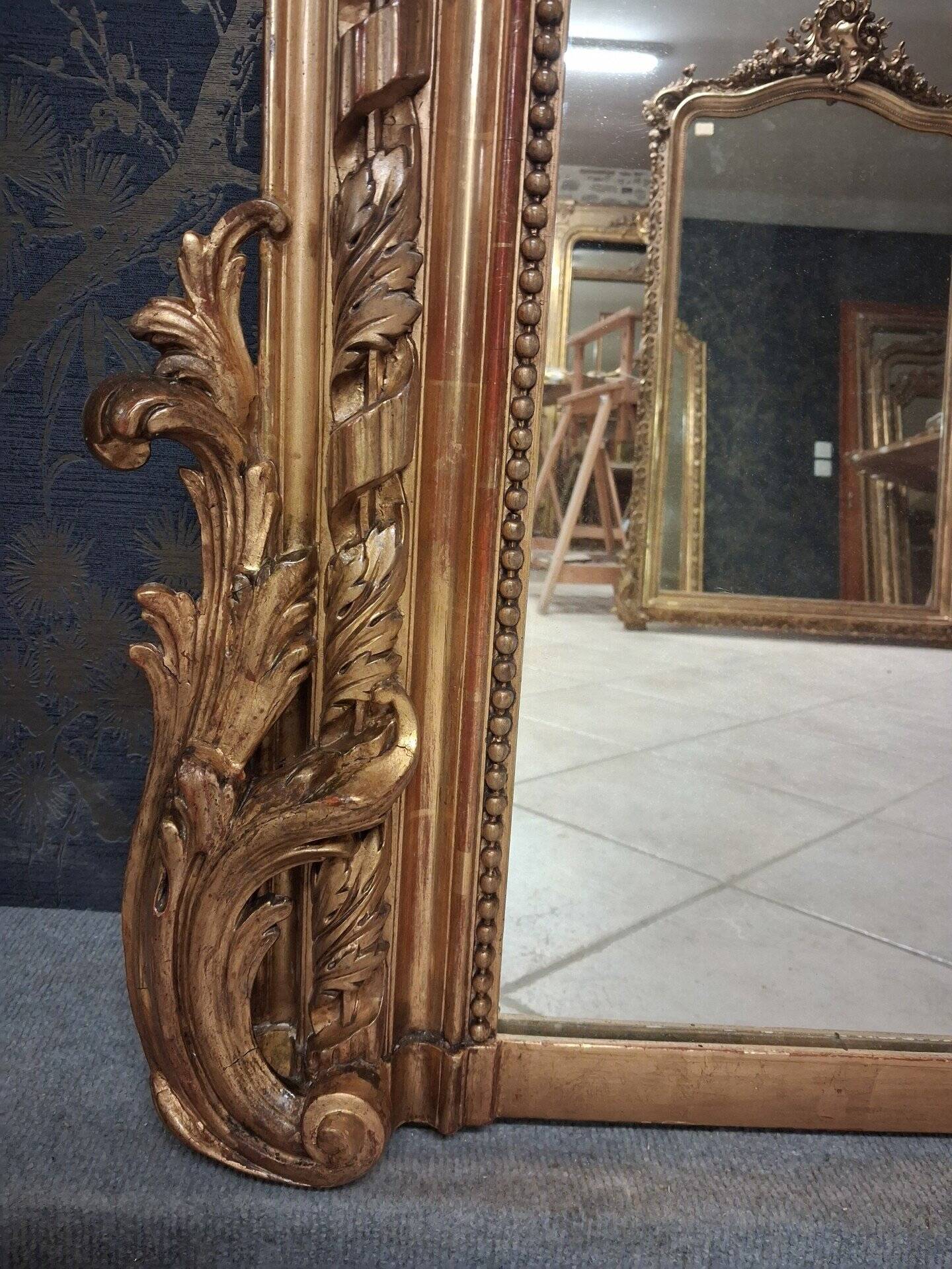 19th century mirror 196 x 140