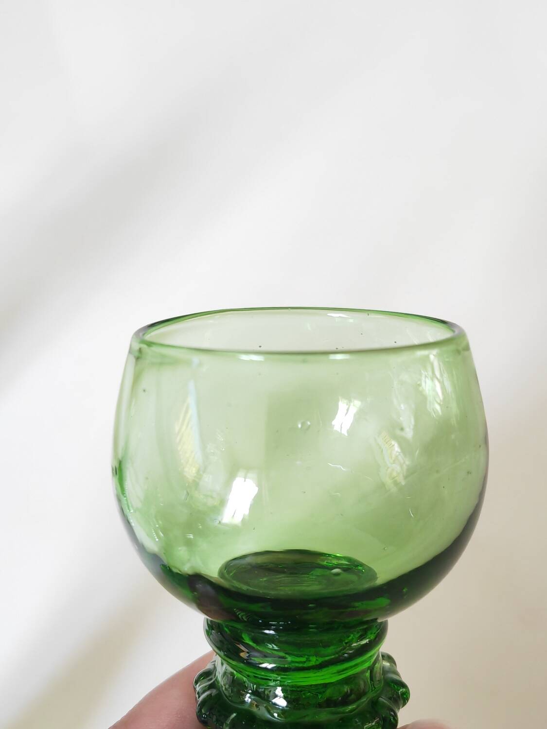 4 Roemer crystal glasses, 19th century