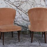 Velvet armchairs, 1950s, set of 2