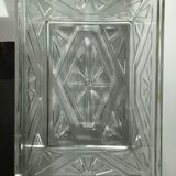 Art Deco box molded glass lid metal mirror