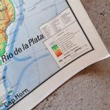 Old physical map American continent Vidal-Lablache