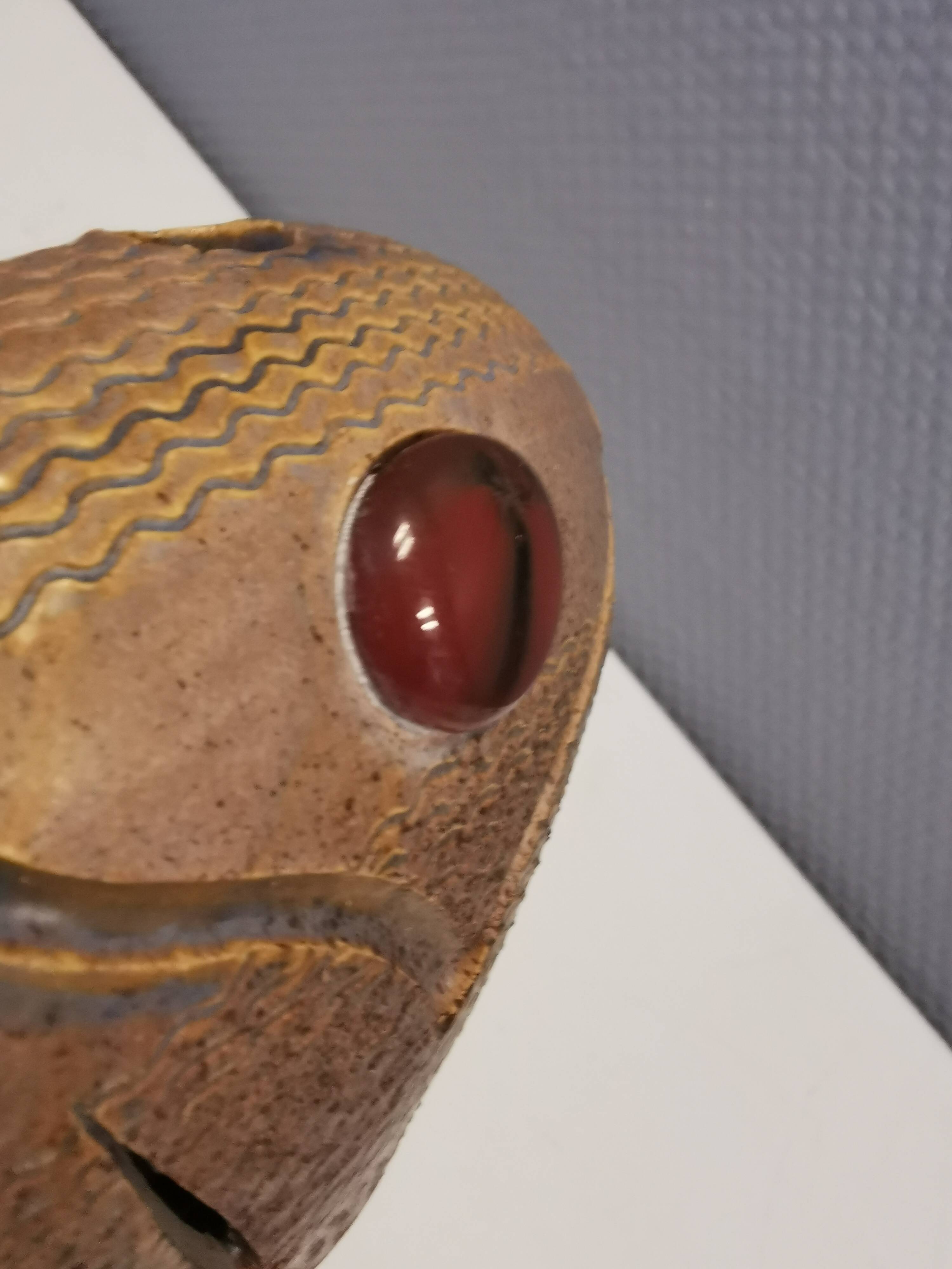 Small ceramic wall lamp (can also be used as a table lamp) space age style. Danish 1970s
