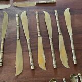 Housewife Table cutlery for 6 people. bamboo brass 78 pieces