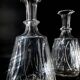 Two Le Creusot wine carafes (Baccarat) 19th century. Leaves