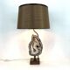 Lampe de table vintage en tranches d'agate en laiton, années 1970