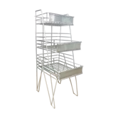 Vintage old shelf store wire basket industrial design 70s